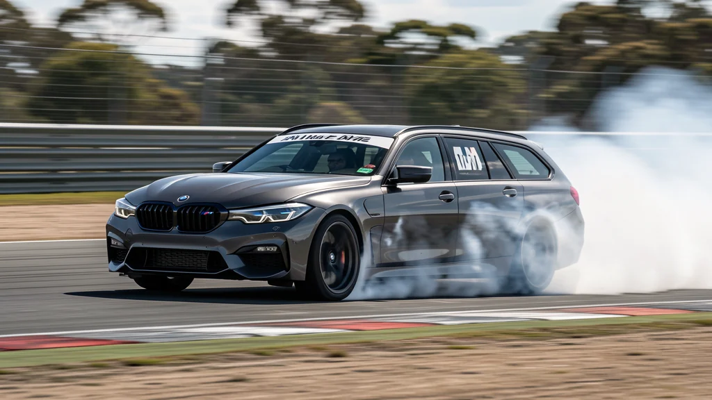BMW G81 M3 Touring in controlled oversteer